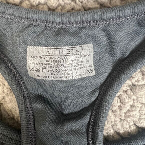 Athleta Sports Bra Embroidered Floral Vine Print Gray Size XS Stretchy - Picture 4 of 6